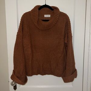 Cable Knit Slouchy Turtleneck